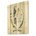 thumbnail image 2 of Designart 'Yellow Ethnic Plume Feathers On White' Bohemian & Eclectic Print on Natural Pine Wood, 2 of 5