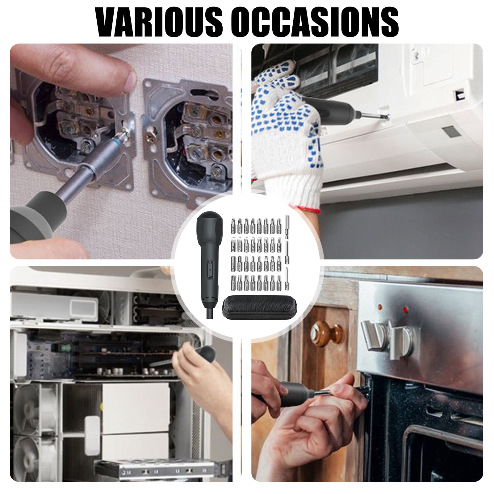 Cordless Electric Screwdriver USB c Charging Port Bits Set Rechargeable Screwdriver For Remote Car Tool Projects