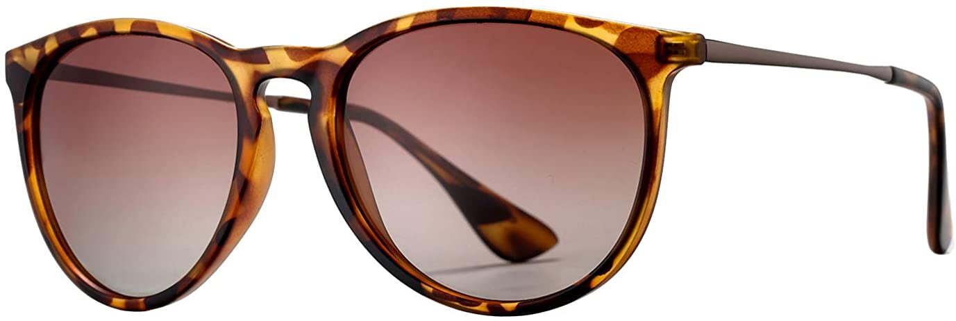 Polarized Sunglasses for Women Men Vintage Retro Round Sun Glasses with UV Blocking Fashion for Beaches