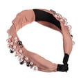 thumbnail image 6 of Unique Bargains 1 Pcs Women Knotted Headbands Fashion Wide Faux Pearl Bead Headband Hair Accessories Pink, 6 of 7