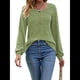 thumbnail image 1 of Suéter Abotonado para Mujer, Suéteres de Punto de Otoño, Camisetas de Larga, Camisetas Tipo Túnica con Cuello Redondo Verde XL, 1 of 8