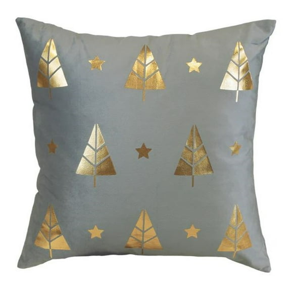 Old World Christmas Square Decorative Holiday Pillow, Gold Tree Motif, 18in