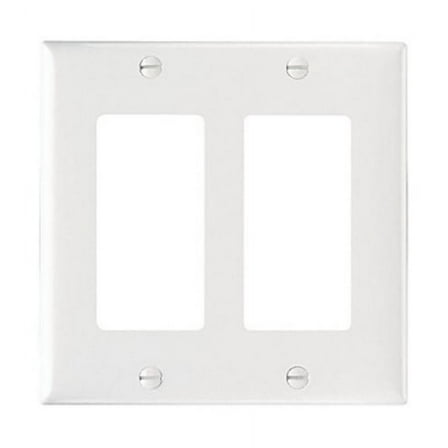Pass & Seymour Legrand SP262-LA 2-Gang Decorator GFCI Rocker Switch Wall Plate, Thermoset Plastic, Standard Size Cover, Light Almond