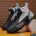thumbnail image 4 of Men's High-Top Sneakers - Lace-Up Sneakers with Arch Support and EVA Cushioning - Breathable Fitness, Basketball, Running Shoes - All-Season Anti-Slip Sole - Lace-Up Closure with White Laces, 4 of 9