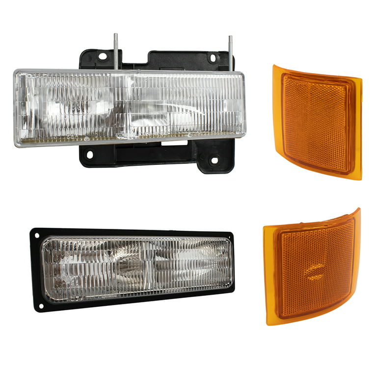 Brock Replacement 8 Piece Headlights and Signal Lights Compatible with  15034929 15034930 5976837 5976838 5977459