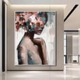 thumbnail image 2 of Large figure abstract oil painting, textured wall art, original figure wall art, female art abstract home decoration,61*46cm (24*18) inches,stretched + black frame, 2 of 3