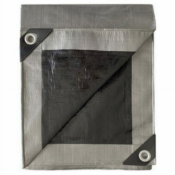 ITM HD-GT-SB-0810 8' Foot x 10' Foot Silver & Black Polyethylene Storage Tarp Cover - Quantity of 1