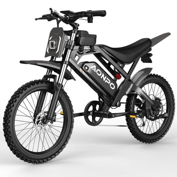 AONPO A20 Electric Bike for Adults, 20*4.0 Fat Tire E-Mountain Bicycle,Peak 1500W Motor 48V 18.2Ah 7-Speed E-Bike UL2849, LCD Display with NFC Unlock