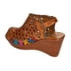 thumbnail image 3 of Sandalia Casual Plataforma con broche Moda Mujer Piel Color Tan rojo 25 Incógnita 001D38, 3 of 4