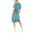 thumbnail image 3 of SAYOO Vestido Midi de Verano para Mujer Color Sólido Manga Corta Dobladillo Irregular Vestido con Cinturón SAYOO Moda, 3 of 5