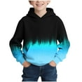 thumbnail image 7 of Boys Sky Blue Hoodie Gradient Kids Soundwave Graphic Pullover Youth Hooded Sweatshirt Stretch Fit with Pocket,Size 7-8 T, 7 of 7