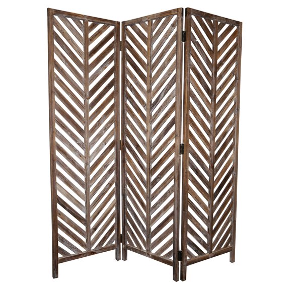 72" X 63" Brown Wood Screen