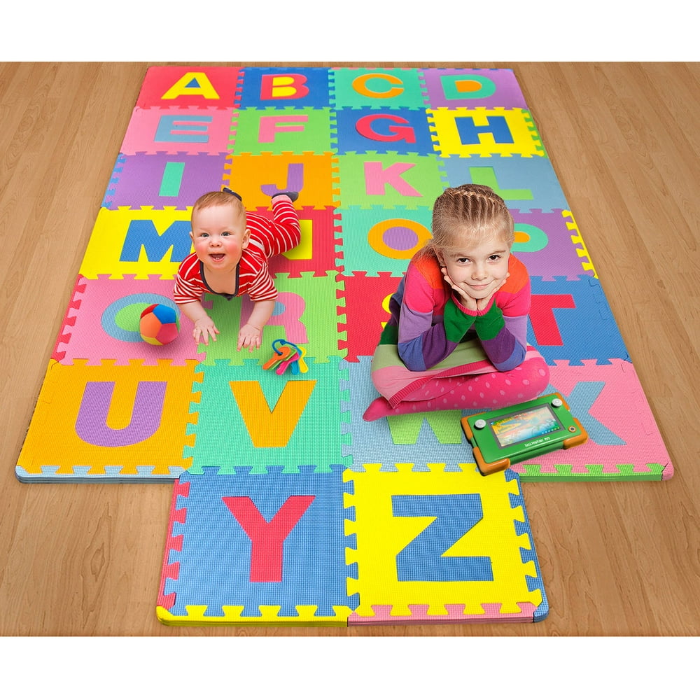 26Piece Foam Floor Alphabet Puzzle Mat for Kids, Multicolor Walmart