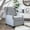 Gray, variant on BizChair Traditional Style Slim Push Back Recliner Chair-Wingback Recliner with Cream Fabric Upholstery-Accent Nail Trim