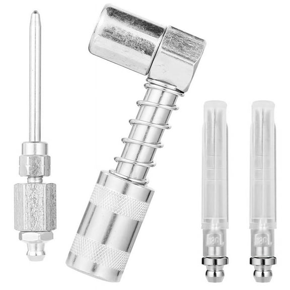 1 x Grease Needle Nozzle 1 x Grease Needle Dispenser 2 x Grease Injector Needle with Cap-Silver