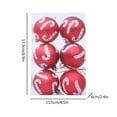 thumbnail image 3 of Christmas Ornaments, 6PCS Red Candy Cane Ball Set for Christmas Tree Decorations, Shatterproof Hanging Baubles with Strings, Holiday Party Home Decor Accessories 2025 Trend, 3 of 9