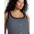 thumbnail image 4 of Terra & Sky Women’s Plus Faux Button Front Tank, Sizes 0X-4X, 4 of 5