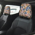 thumbnail image 2 of Kdxio Lilies Flowers Pattern Print 2 Piece Car Head Rest Covers Set Auto Front/Rear Seats Headrest Cover Universal Fit Most Cars,Sedan, SUV, 2 of 9