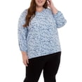 thumbnail image 4 of Mario Serrani Women's V Neck Blouse Top (Blue Floral, XXL), 4 of 6