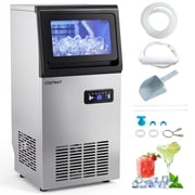 Costway Commercial Ice Maker 110 lbs/24H, Stainless Steel Ice Machine with 25 lbs Capacity