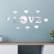 thumbnail image 5 of Un conjunto de amor letra diseño espejo superficie de pared reloj de pared espejo etiqueta calcomanía Efecto reflexivo flexible paquete autoadhesivo de 12 Inevent OD003272-04, 5 of 7