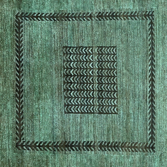 Ahgly Company Indoor Square Abstract Light Blue Modern Area Rugs, 4' Square