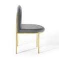 thumbnail image 5 of Modway Isla Channel Tufted Performance Velvet Dining Side Chair in Gold Gray, 5 of 10