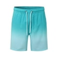 thumbnail image 4 of Men's Swim Trunks with Compression Liner 9 Inch Stretchy Quick Dry Elastic Waist Drawstring Mens Swimsuit Liner Compression Light Casual Shorts,Z02-Light Blue,XXXL, 4 of 6