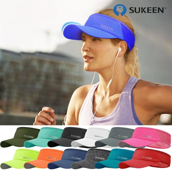 Sukeen Sport Sun Visor Men Women Breathable Cooling Stretchy Visor Hat Blue