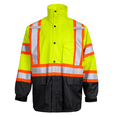 thumbnail image 3 of JORESTECH Hi-Vis Safety Rain Set, Two-Tone Parka Jacket and Pants (Yellow/Black, 2XL), 3 of 9