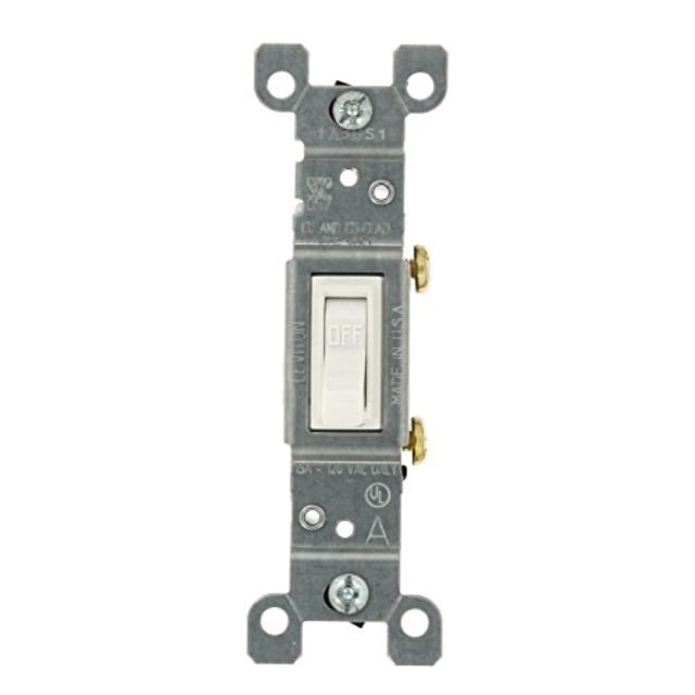 leviton 14512wm 15 amp, 120 volt, toggle framed singlepole ac quiet