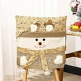 thumbnail image 3 of Christmas Chair Covers, Set of 2 Cartoon Christmas Dining Chair Slipcover, Cute Santa Claus Snowman Reindeer Xmas Chair Back Covers, Gold Glitter Seat Cover for Home & Kitchen Decor, 3 of 9