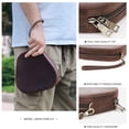 thumbnail image 2 of Hiram Leather Headphone Cases , Headphone Bag with Wrist Strap & Zipper, Coffee, 2 of 13