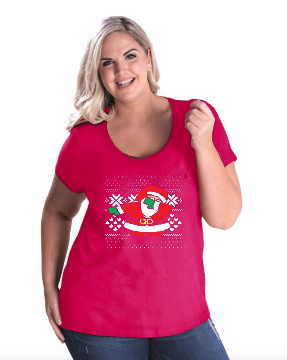 Christmas Dancing Santa Curvy T-Shirt 