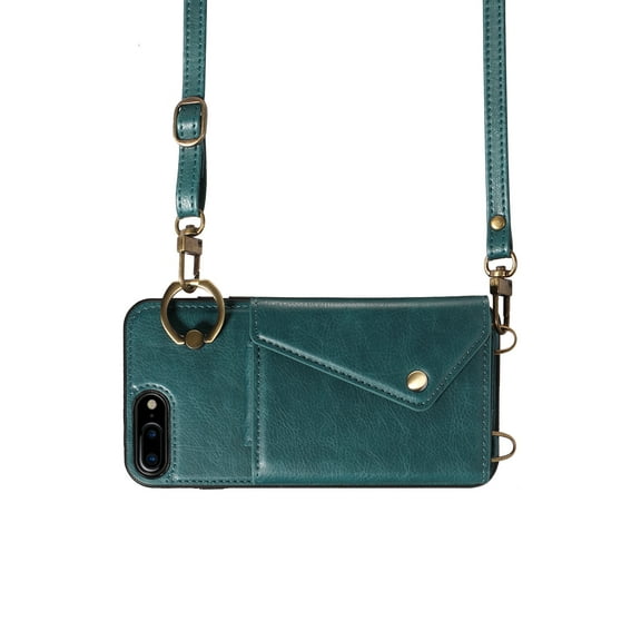 Crossbody Case for iPhone 8 Plus, Adjustable Shoulder Strap 47" / 1.2m, Finger Ring Holder with 6 Card Slots