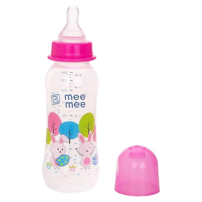 Mee Mee Baby Feeding Bottle 250ml |BPA-Free Baby Milk Bottle with Eazy Flo Technology (Pink, Pack of 2)