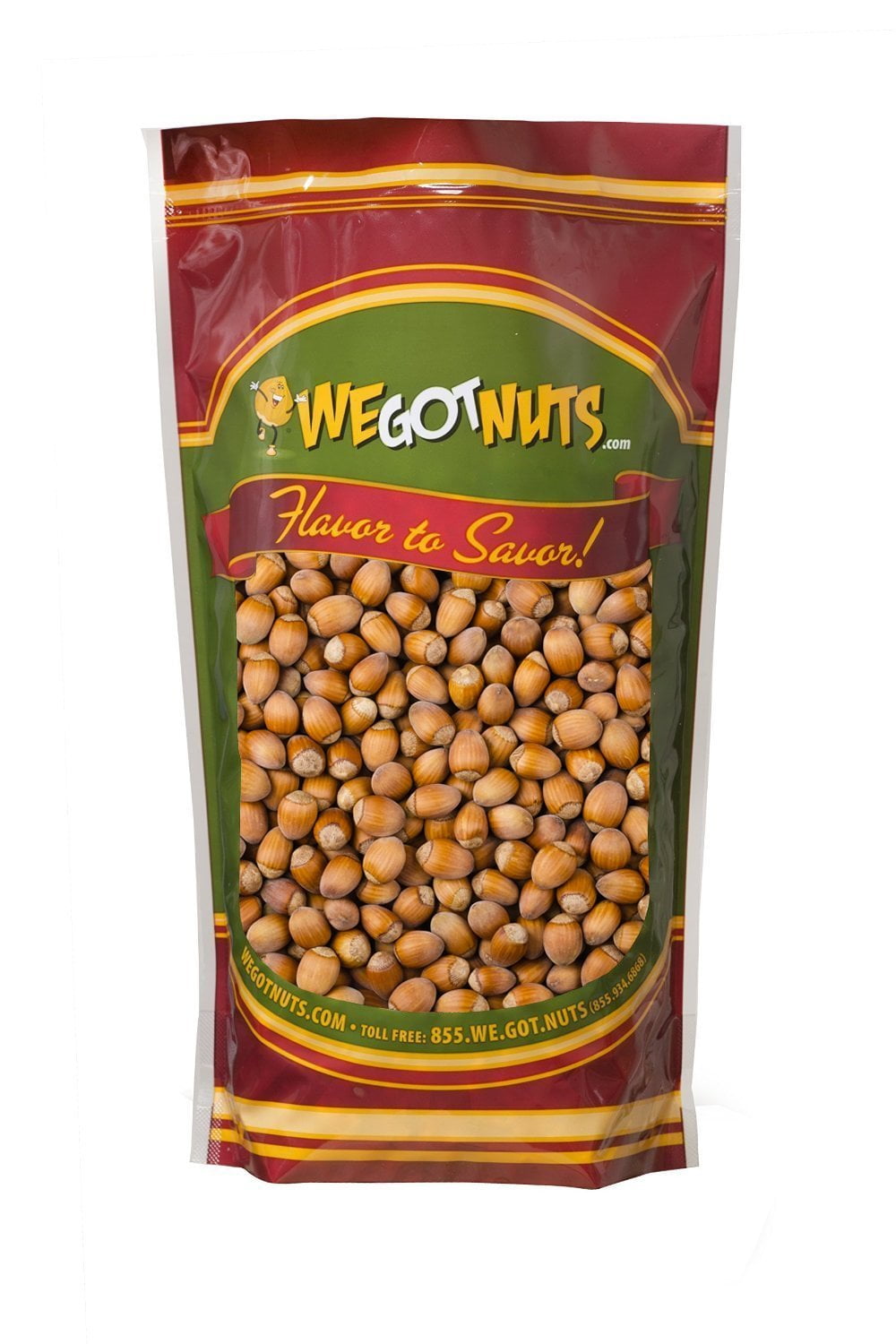 We Got Nuts Raw Hazelnuts in Shell, Whole Filberts Snack Nuts, Kosher, 4 lb, 64 oz, Resealable Pouch