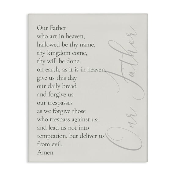 Stupell Industries Our Father Prayer Religious Painting Gallery Wrapped Canvas Art Print Wall Art, 16 x 20