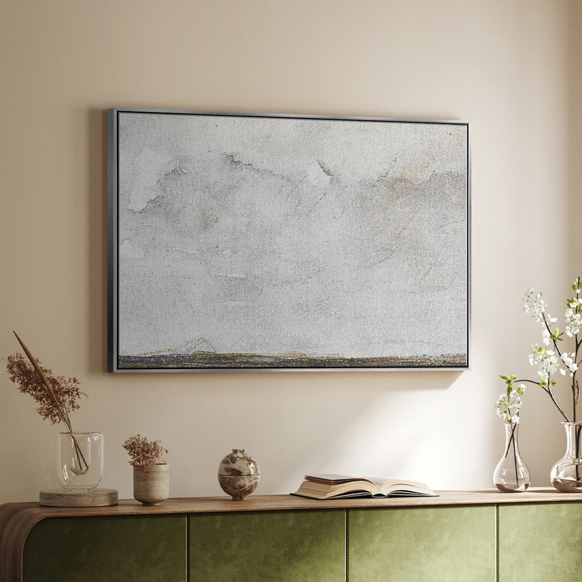Vintage Landscape-CCCXXXVI By Wexford Home Framed in Silver Wood Gallery Wrapped Canvas 27 in. x 41 in.