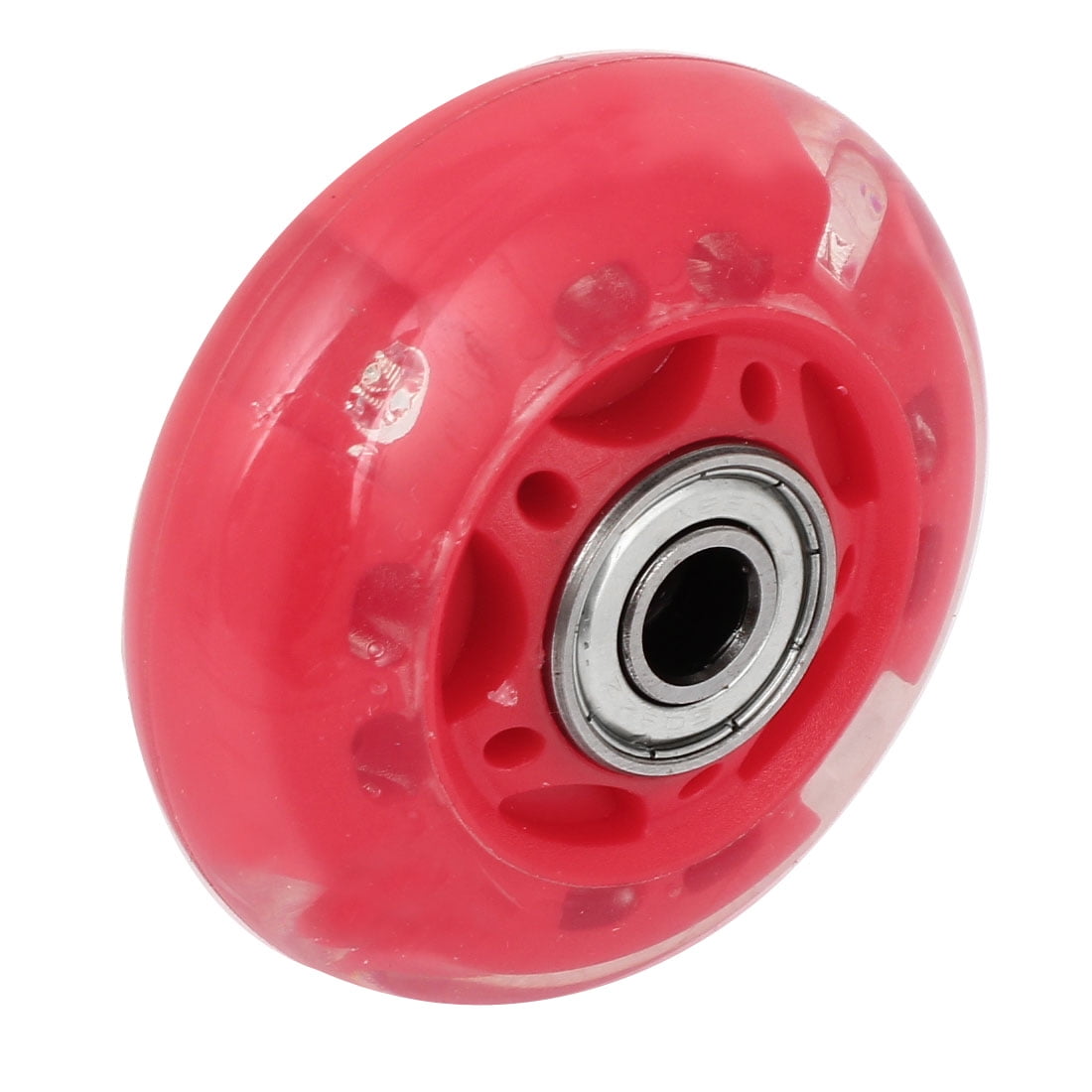 Unique Bargains Shining Colorful Bearing Inline Skate Wheel Clear Red for Skating Shoes