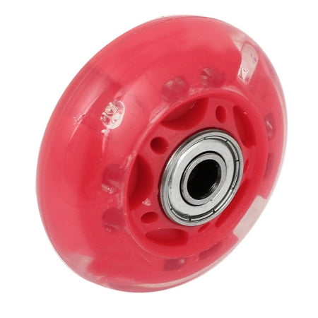 Unique Bargains Shining Colorful  Bearing Inline Skate Wheel Clear Red for Skating