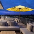 thumbnail image 5 of EliteShade Sunbrella Solar 9ft 3 Tiers Market Umbrella with 80 LED Lights Patio Umbrellas Outdoor Table with Ventilation and 5 Years Non-Fading Top,Sunflower, 5 of 5
