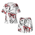 thumbnail image 4 of Naloa Monkey Women's Short-Sleeved Pajama Set, Loungewear, Summer pajamas, Breathable Cozy - 3X-Large, 4 of 9
