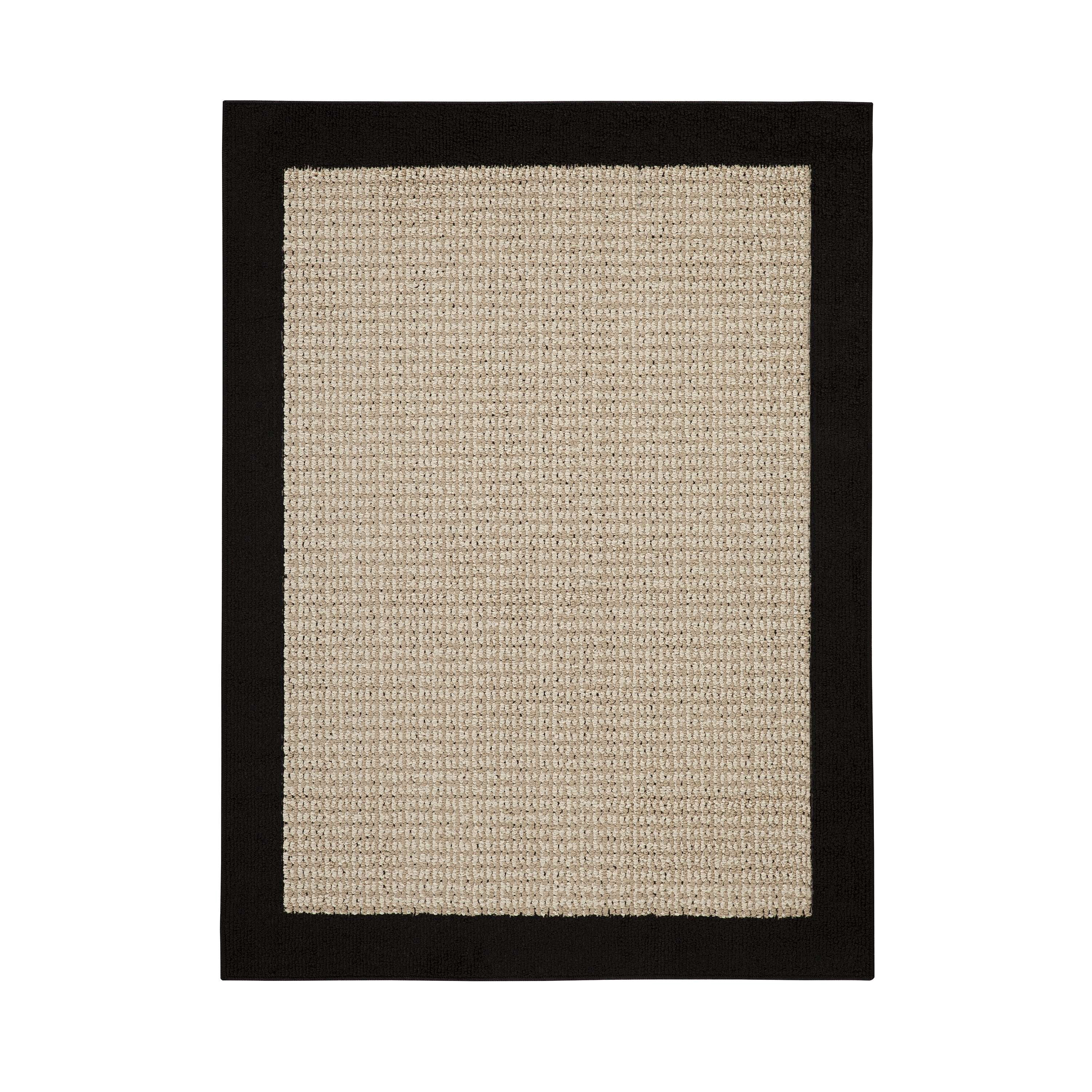 (2 pack) Mainstays Farmhouse Faux Sisal Olefin Black Border Indoor Area Rug, 4'x5'4"