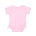 thumbnail image 2 of Rabbit Skins Infant Girls' 100% Cotton Lap Shoulder Short Sleeve Bodysuit with Nylon Tulle Tutu, Pink, 6 Months, 2 of 4