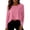 Pink, variant on BUIGTTKLOP Workout Tops for Women Long Sleeve Athletic Shirts Crewneck Cropped Yoga Tops Loose Fitted