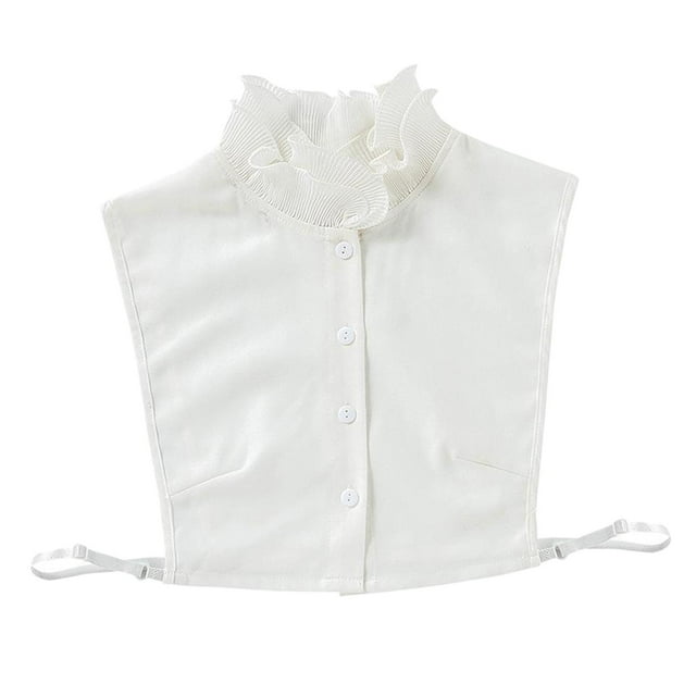 Yinanstore Collier à Volants Détachable pour Femmes Mode Coton Col à Revers Décorations de Chemise - Col