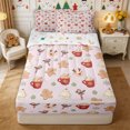 thumbnail image 3 of Erosebridal Christmas Gingerbread Man Zipper Full Size Comforter Sets with Fitted Sheet and 2 Pillowcases,Happy Xmas Zipper Bedding Set,Light Pink,Reversible, 3 of 7