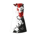 thumbnail image 6 of Tnhcen Women's Summer Sleeveless V - Neck Pocket Vintage Floral Print High Split Casual Dress 95% Polyester 5% Spandex Retro Style Sizes S - 2XL, 6 of 7