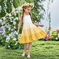 thumbnail image 2 of AHTJRT Cami Dress for Girls Casual Vacation Boho Beach Sundress Fashion Gradient Color Maxi Dress with Spaghetti Straps Yellow 9 Years, 2 of 7